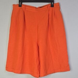 Giorgio Sant Angelo Women's Orange  Linen Blend Bermuda Shorts Size 14